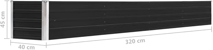 YAFF Garden Raised Bed Galvanized Steel 126x15.7x17.7 Anthracite