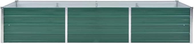 Galvanized Steel Garden Raised Bed Kit Outdoor Planter Raised Garden Boxes Metal Raised Garden Beds for Vegetables Herbs Flowers 94.5x31.5x17.7 Green-1096