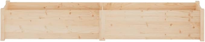 Large Natural Planter Set of 2 Solid Pine Wood Planters for Raised Garden Bed Galvanized Steel Grid - Durable Cages for Fencing