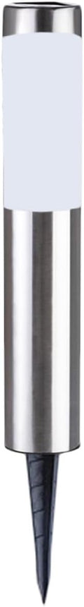 Kisangel Solar Lawn Light LEDs Stainless Steel Outdoor Garden Stick Lamp with Ground Plug Solar Powered Landscape Lighting for Pathway Patio Driveway Weather Resistant