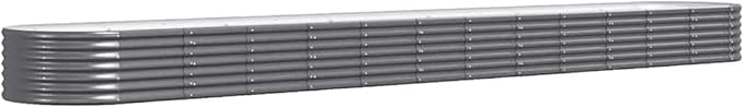 Garden Raised Bed Anthracite Powder-Coated Steel Extra Long 201.6in Oval Planter for Outdoor Vegetables Herbs Flowers