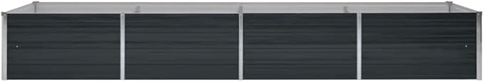vidaXL Garden Raised Bed Galvanised Steel Rectangular Garden Planter for Flowers and Planters Bottomless Raised Flower Bed Weather-Resistant Anthracite 126x31.5x17.7