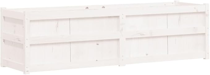 Wooden Raised Garden Bed Garden Planter Box Outdoor Wood Raised Garden Bed for Planting Plants Vegetables White 70.9x19.7x19.7 Solid Wood Pine-261