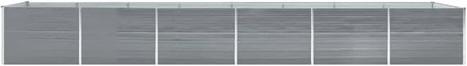 Garden Raised BedElevated Planter BoxRaised PlanterGarden BoxGarden BedPlanterfor Backyard Patio to Grow Vegetables Herbs and FlowersGalvanized Steel 236.2x31.5x17.7 Gray