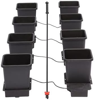 AutoPot 8 Pot System (3.9 Gallon Plastic Pots) (*Includes AIRBASES &amp AIRDOMES) Self-Watering Gravity-Fed Hydroponic System (8Pot - 3.9 Gallon - No Tank)