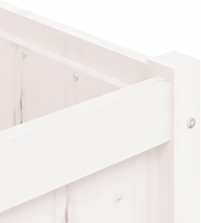 Wooden Raised Garden Bed Garden Planter Box Outdoor Wood Raised Garden Bed for Planting Plants Vegetables White 59.1x19.7x19.7 Solid Wood Pine-249
