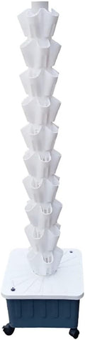 GeRRiT Hydroponics Tower Hydroponic Growing System Aeroponics Grow Kit Aquaponics Planting System for Herbs Fruits and Vegetables with Hydrating Pump Adapter Seeding Bed &amp Net Pots