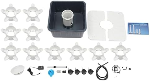 56-Plant Hydroponic Growing System - Indoor &amp Outdoor Garden Planter Kit with Pump &amp Wheels Smart Hydroponic Tower for Vegetables &amp Herbs Space-Saving Vertical Garden White Base