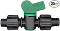 USA MADE - PREMIUM Drip Tape Irrigation Tubing (SHUT OFF VALVE 25 Pack) (5/8 or .625 - .645) Universal Perma-Loc Connector Barbed Locking Fitting - Fits All Brands 16mm Drip Tape AG Tubing