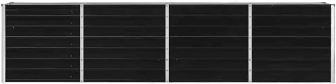 Large Galvanized Steel Raised Garden Bed for Herbs Vegetables Flowers - Outdoor Metal Planter Box for Gardening Planting - 126x15.7x30.3 Anthracite