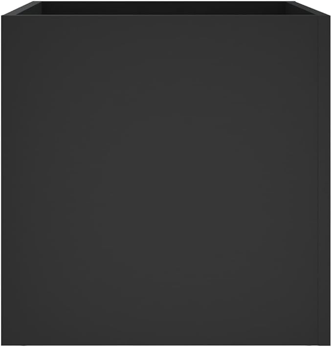 Square Planter Box Black Engineered Wood 15.7x15.7x15.7 inch Modern Indoor Decor Living Room Bedroom Office Low Maintenance