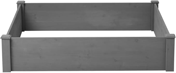 Raised Garden Bed 48x48x10'' Outdoor Wooden Planting Bed Over Floor for Vegetables Gardening Flowers Planter Raised Bed Box Tool-Free Assembly
