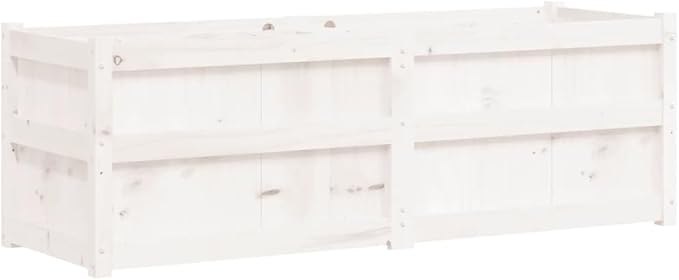 Wooden Raised Garden Bed Garden Planter Box Outdoor Wood Raised Garden Bed for Planting Plants Vegetables White 59.1x19.7x19.7 Solid Wood Pine-249