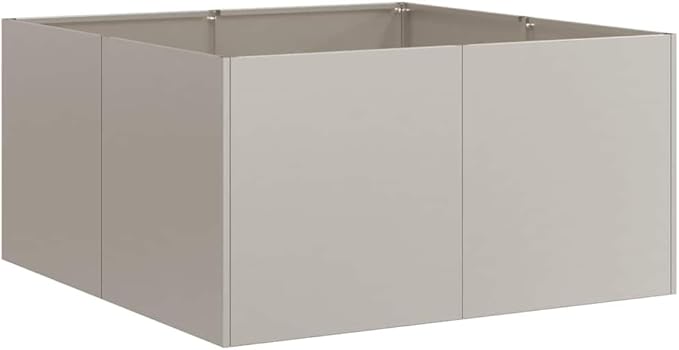 Rusty Weathering Steel Large Square Planter Box Outdoor Garden Raised Bed with Drainage 31.5x31.5x15.7 Inch Metal Garden Planter for Patio Terrace