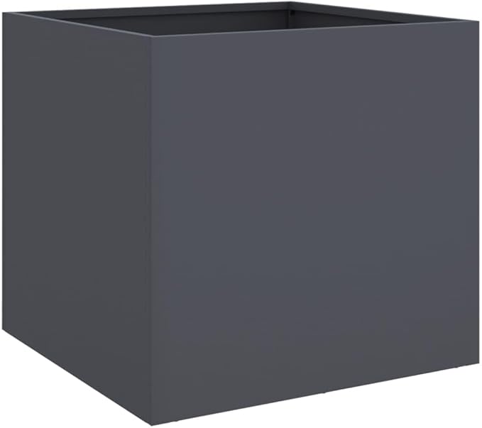 Planter Raised Garden Bed Planter Boxes Outdoor Garden Bed Suitable for Restaurants Backyard Patios Flowers Anthracite 19.3x18.5x18.1 Steel