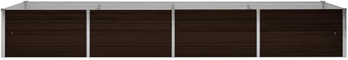 Garden Raised BedVegetable Trellis Large Planter Box for Growing Flowers Porch and Fruits Herbs Decks Patios Brown 126X31.5X17.7 Galvanized Steel