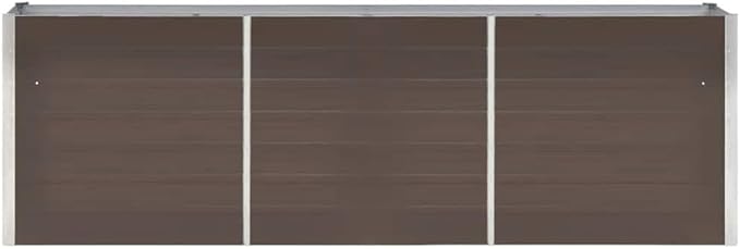 Garden Raised Bed Outdoor planters Garden Bed Planter Boxes Outdoor Suitable for Backyard Patios Flowers Restaurants Galvanized Steel 94.5x15.7x30.3 Brown