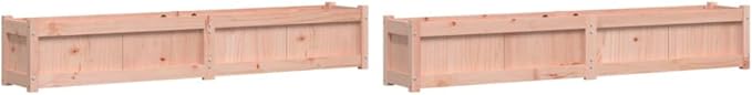 Garden Planters Boxes - Solid Wood Planter Box Flower Beds Outdoor Planter Gardening Planting Trough - 2 pcs Douglas for Vegetables Herbs