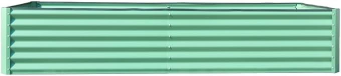 Heavy-Duty Galvanized Steel Raised Garden Bed for Outdoor Vegetable Fruit and Flower Planting – Rust-Resistant Metal Planter Box (8x4x1.5ft (Green))