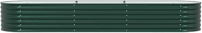 Metal Steel Garden Raised Bed for Gardening Metal Planter Box for Vegetables Fruits Flowers Easy Assembly 126x31.5x17.3 Green-868