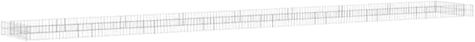 Gabion Raised Garden Bed Silver Galvanized Steel 315x315x7.9 Inch Large Outdoor Planter Box for Flowers Herbs Vegetables