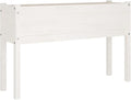Wooden Garden Planter Box Stand with Legs Outdoor Raised Garden Bed Garden Yard Wood Box for Vegetables Flowers Herbs White 43.3x12.2x27.6 Solid Wood Pine