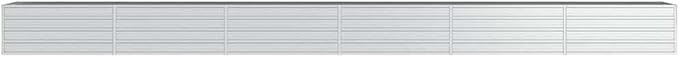 Garden Raised Bed Silver Galvanized Steel Extra Large Outdoor Planter for Vegetables Herbs Flowers 236.2x31.5x17.7 Inch Rectangular Garden Beds