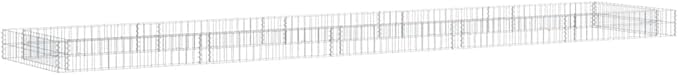 Galvanized Steel Gabion Raised Bed 197x197x8 in Large Silver Outdoor Planter Modern Garden Fence Panels Alternative for Patio Privacy Screen Dog Barrier &amp Yard Landscaping
