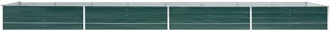 Green Galvanized Steel Raised Garden Bed 236.2 x 31.5 x 17.7 in Outdoor Planter Box for Vegetables Flowers Herbs