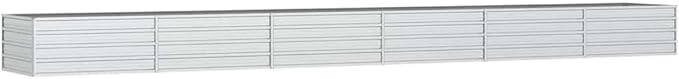 Garden Raised Bed Silver Galvanized Steel Extra Large Outdoor Planter for Vegetables Herbs Flowers 236.2x31.5x17.7 Inch Rectangular Garden Beds