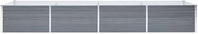 Outdoor Garden Raised Bed Galvanized Steel Metal Outdoor Garden Raised Planter Box for Flowers Vegetables Fruits Herbs Gray 126x31.5x17.7