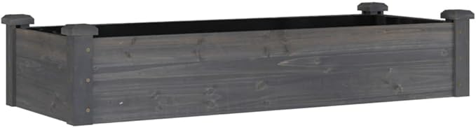 Garden Raised Bed Planter Rectangular Rustic Wooden Planters for Outdoor Plants 47.2x47.2x9.8 Inch Fir Wood Large Capacity Garden Bed