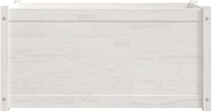 2 pcs Raised Garden Bed Garden Planter Box Planter Raised Bed Wood Planter Box Grow Vegetable Flower Herb Gardening White 39.4x19.7x19.7 Solid Wood Pine