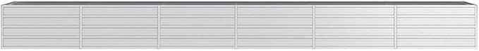 Large Galvanized Steel Garden Raised Bed Silver Rectangular Planter for Outdoor Plants 189x31.5x17.7in Durable Elevated Gardening Solution