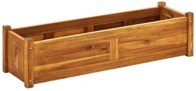 Garden BedsPatio Ground Gardening Planter for VegetablesPlanter Box Kit Flower Herbfor Outdoor Patio Deck BalconyGarden Raised Bed Acacia Wood 39.4x11.8x9.8