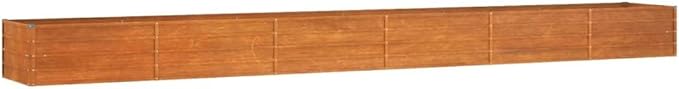 YAFF Garden Raised Bed Rusty Corten Steel Large Durable Outdoor Planter Box 236.2 x 31.5 x 17.7 in Weatherproof Vegetable Herb Flower Garden Bed