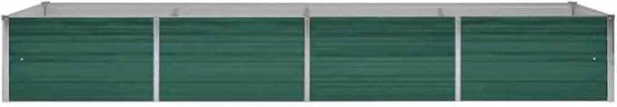 Green Galvanized Steel Raised Garden Bed Large 126x31.5x17.7 Inch Rectangular Planter Box for Outdoor Plants Durable Powder-Coated Finish Easy Assembly for Gardening