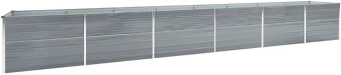 Garden Raised BedElevated Planter BoxRaised PlanterGarden BoxGarden BedPlanterfor Backyard Patio to Grow Vegetables Herbs and FlowersGalvanized Steel 236.2x31.5x17.7 Gray