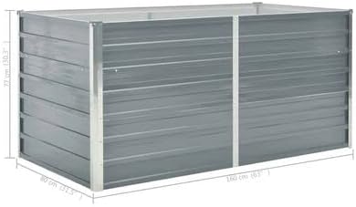 Raised Planter BoxPlants Elevated Garden BoxesElevated Vegetable Growing BedGrow Herbs and Vegetables OutdoorsRaised Garden Bed 63x31.5x30.3 Galvanised Steel Gray
