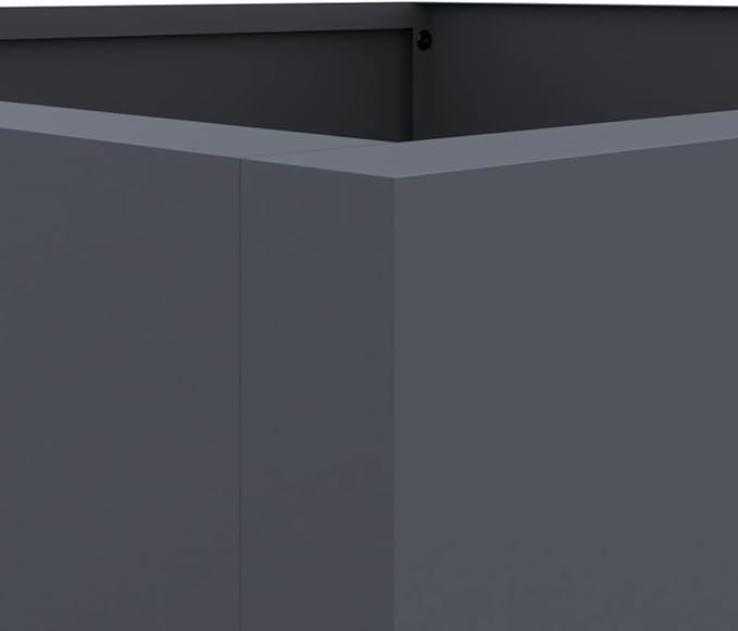 Raised Garden Bed Planter 15x16.5x29.5 Anthracite Cold-Rolled Steel Rectangular Outdoor Container Matte Metal Raised Planter Box for Balcony Patio Vegetable Flower Herbs