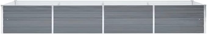 Garden Raised BedElevated Planter BoxRaised PlanterGarden BoxGarden BedPlanterfor Backyard Patio to Grow Vegetables Herbs and Flowers Galvanized Steel 126x31.5x17.7 Gray