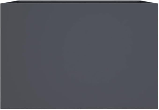 Anthracite Metal Raised Planter Box 24.4 x 15.7 x 15.4 in Cold-Rolled Steel Rectangle Elevated Garden Bed Outdoor Decor for Patio Balcony
