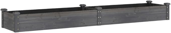Wooden Garden Raised Bed with Liner for Vegetables Gardening Flowers Outdoor Wooden Raised Garden Bed Planter Box for Backyard Garden Lawn Gray 94.5x17.7x9.8 Solid Wood Fir