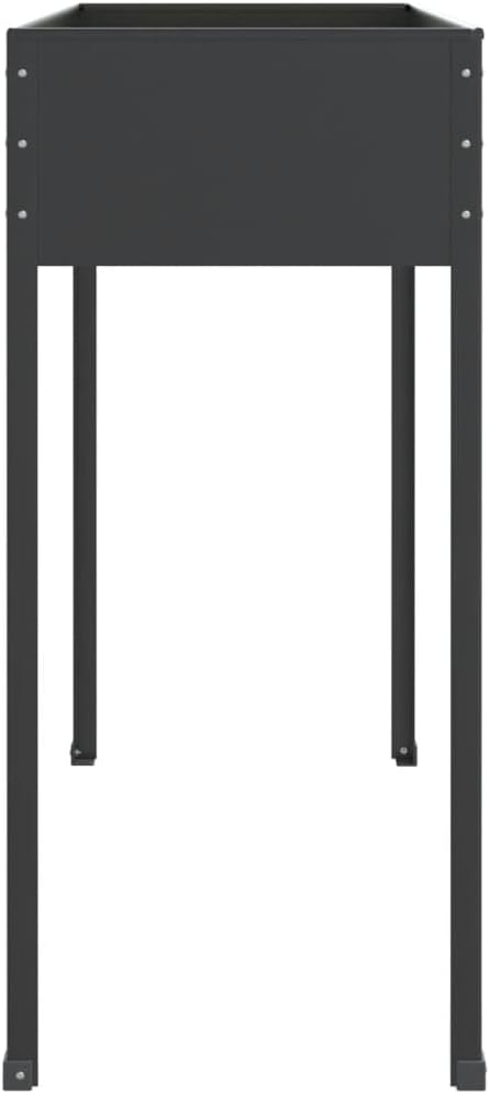 Garden Planter Set Anthracite Galvanized Steel Planters for Raised Bed Patio Walls Cages &amp Fencing Landscape Set of 2 100.5 x 100.5 x 90 cm