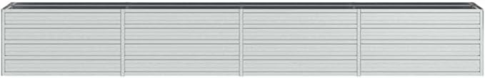 Garden Raised Bed Silver Galvanized Steel Large 126x16x18 Inch Outdoor Planter for Vegetables Durable Metal Garden Bed for Patio Herbs Flowers