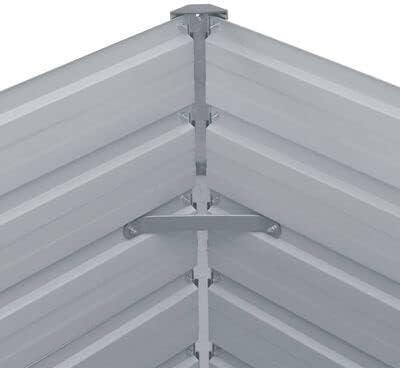 Raised Planter BoxPlants Elevated Garden BoxesElevated Vegetable Growing BedGrow Herbs and Vegetables OutdoorsRaised Garden Bed 63x31.5x30.3 Galvanised Steel Gray