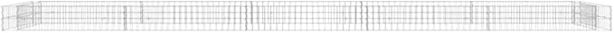 Silver Galvanized Steel Gabion Raised Garden Bed Large Outdoor Planter for Vegetables 196.9x39.4x7.9 Inch Rectangular Durable Metal Planter Box for Patio Backyard Gardening
