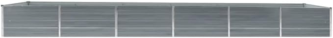 Garden Beds Outdoor Planter Cages Boxes Decorative Front Yard Garden Raised Bed Galvanized Steel 189x31.5x17.7 Gray for in Balcony Patio or Yard