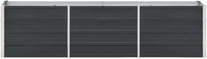 Rectangular Anthracite Galvanized Steel Raised Garden Bed 94.5x15.7x17.7 inches Durable Outdoor Planter Box for Vegetables Flowers Herbs