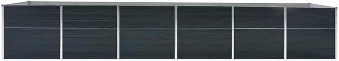 189x189x30 Raised Garden Bed Galvanized Steel Planter Box Anthracite Powder-Coated Rectangle Elevated Garden for Yard Patio Vegetable &amp Flower Growing Assembly Required